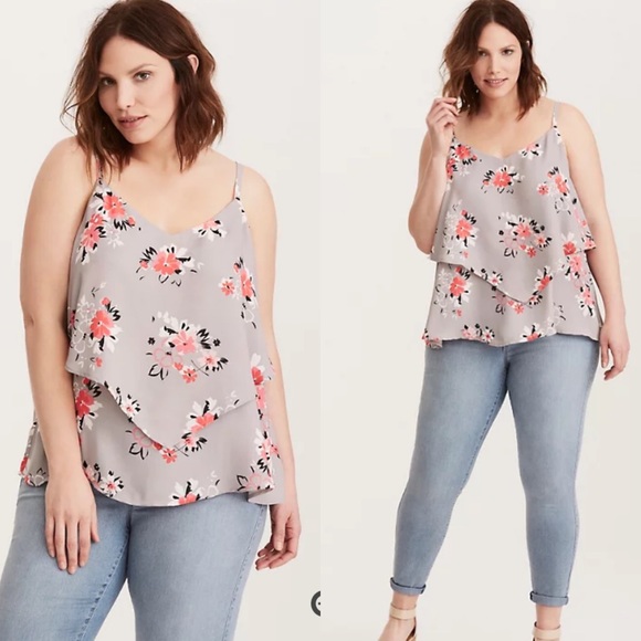 torrid Tops - Torrid 5x FLORAL PRINT LAYERED CRISSCROSS Tank